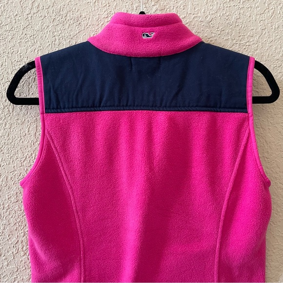 VINEYARD VINES FLEECE ZIP UP VEST PINK NAVY BLUE - Picture 6 of 12